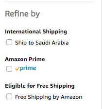 Amazon Filter Options